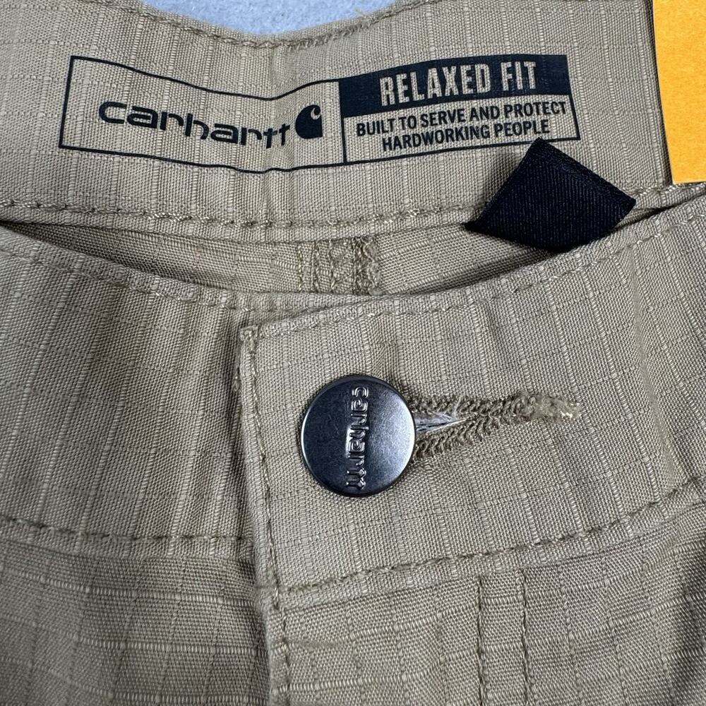 Carhartt Force Ripstop Cargo Shorts Mens 32 Relaxed Fit Khaki Workwear Carpenter - Picture 4 of 16